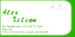 alex kilian business card